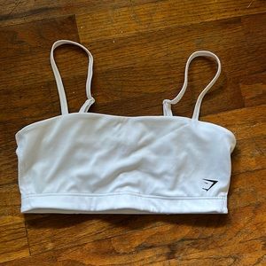white gym shark bandeau top
